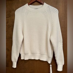 Max Mara Weekend, Size S, Cream Colored Woman’s Cotton Sweater with Zipper